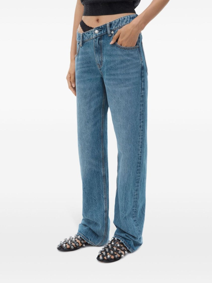 Alexander Wang Blue Relaxed Wide-Leg Jeans
