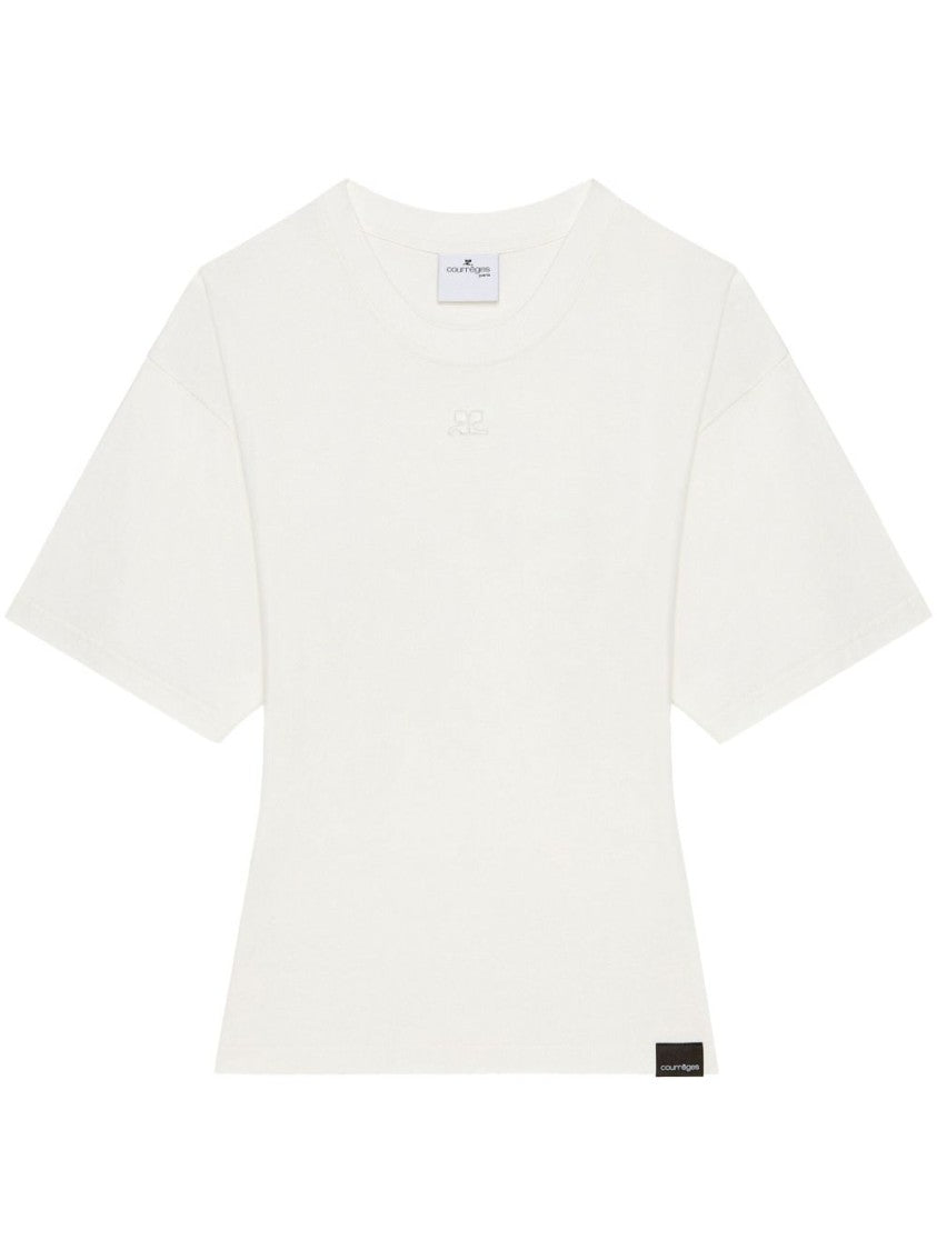 Courrèges White Top With Embossed Logo Detail