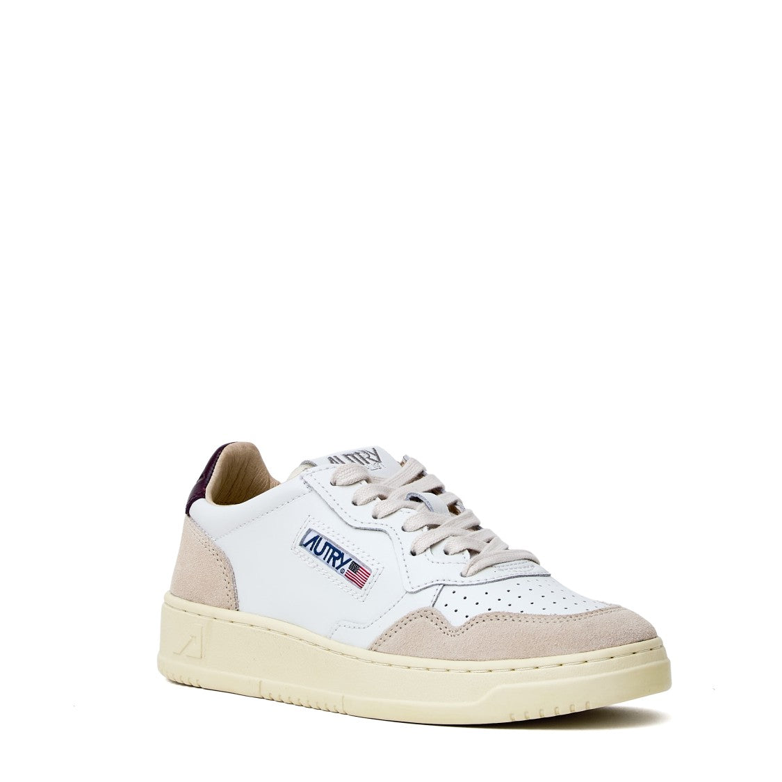 Autry White Fig Medalist Low Suede Sneakers