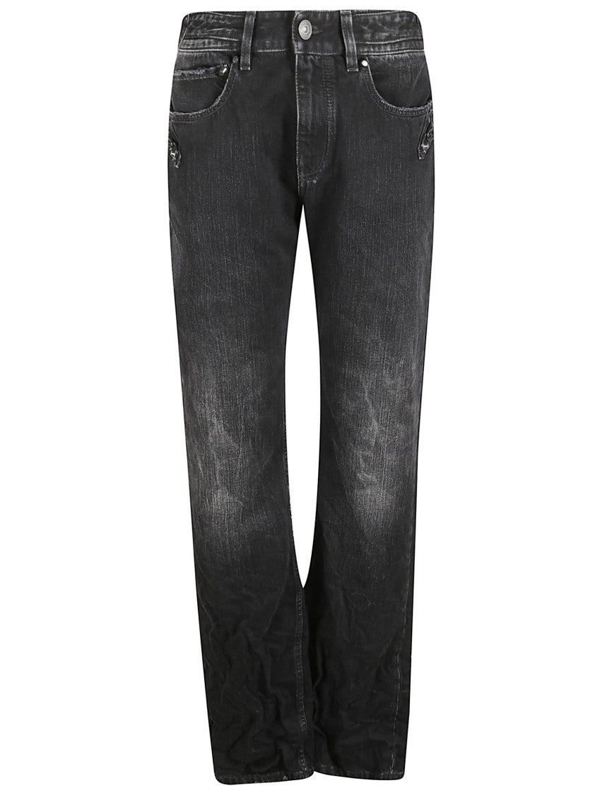 Balenciaga Mid-Rise Black Denim Jeans With Buckle