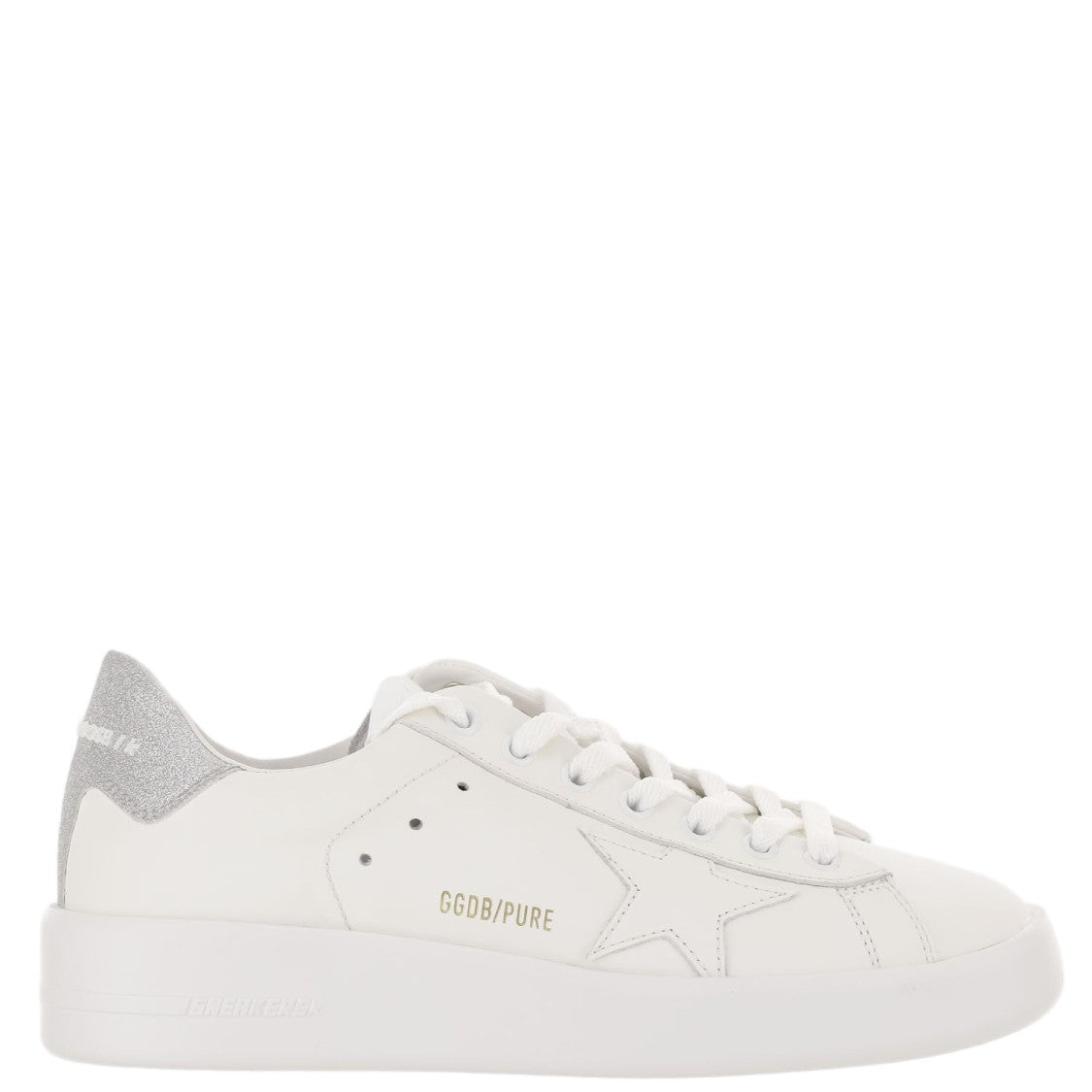Golden Goose White Purestar Glitter Heel Leather Sneakers
