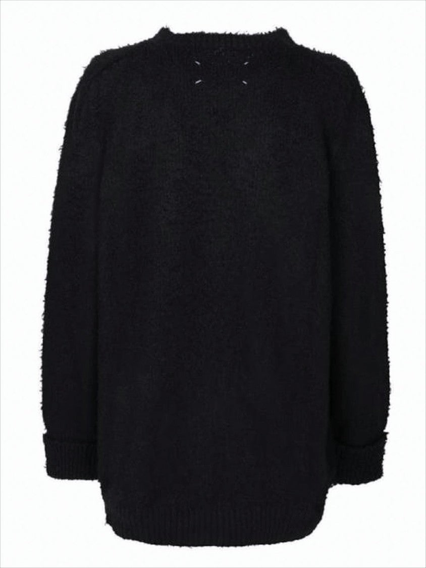 Maison Margiela Textured Knit Sweater With Relaxed Fit And Crew Neckline