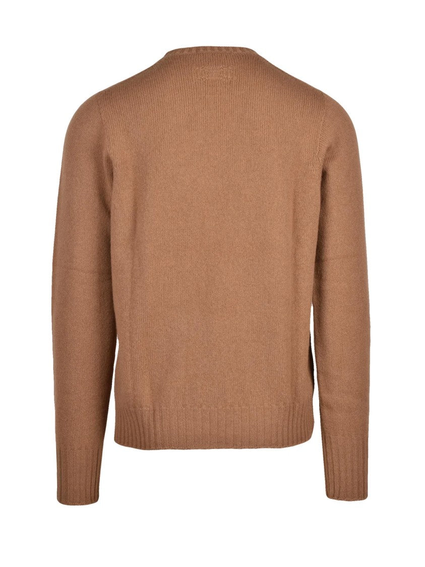 Drumohr Beige Lambswool Crewneck Sweater