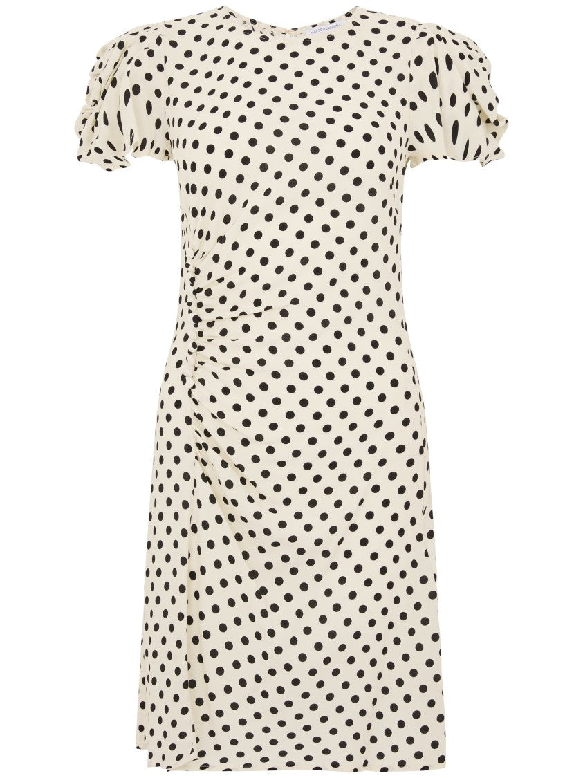 Mar De Margaritas Beige Polka Dot Mini Dress