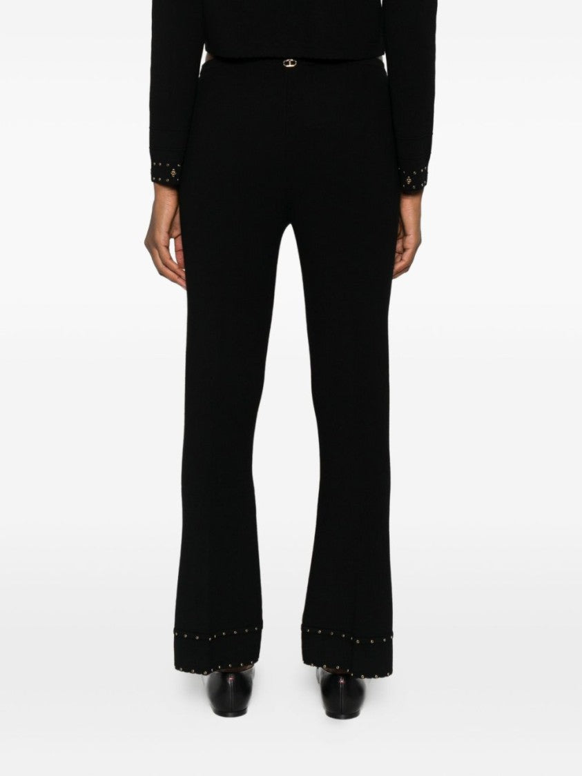 Twin-Set Flared Trousers With Subtle Studded Detailing