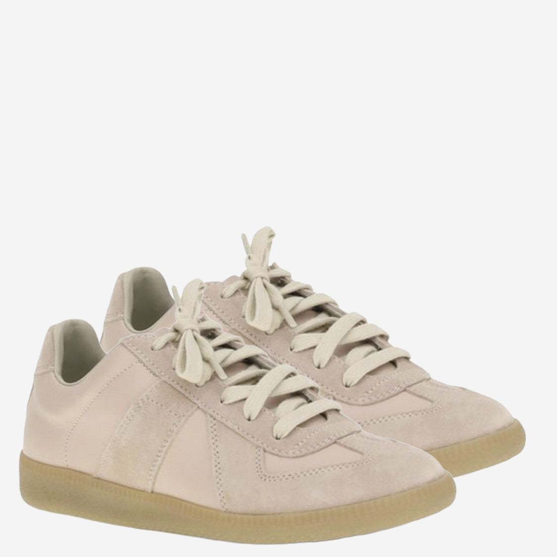Maison Margiela Low-Top Sneakers In Light Pink Nappa Leather