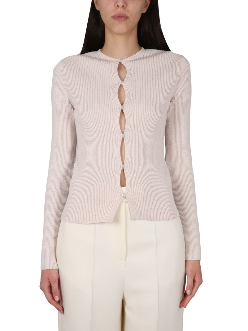 Fendi Ribbed Cotton Cardigan