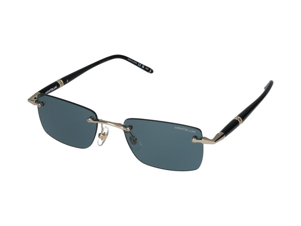 Montblanc Gold Mb0344s Metal Rimless Sunglasses