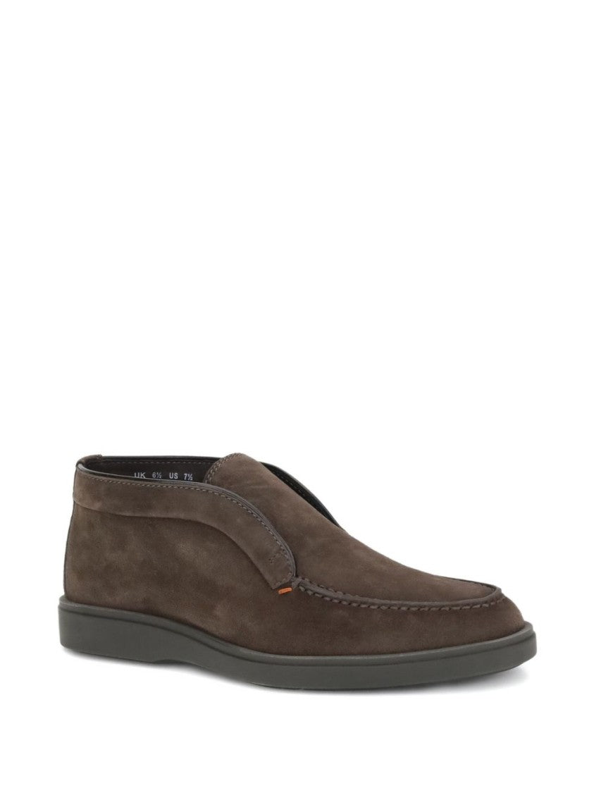 Santoni Brown Suede Slip-On Desert Boot