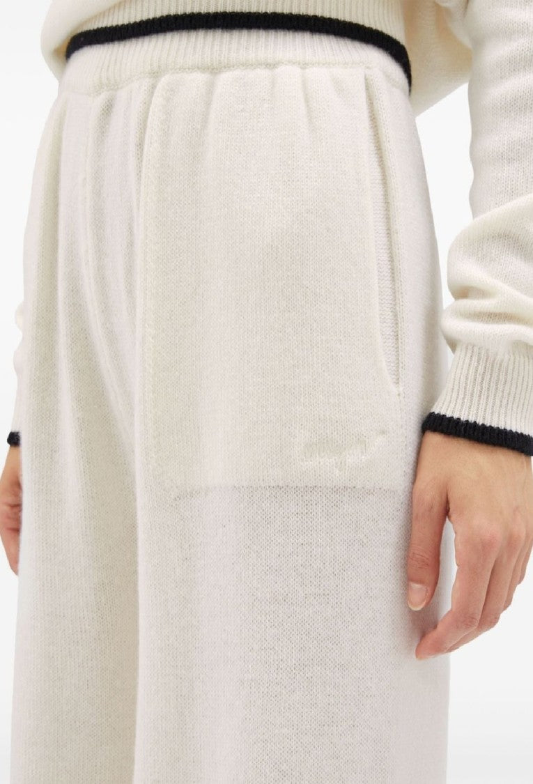 Msgm Wide-Leg Wool Blend Trousers