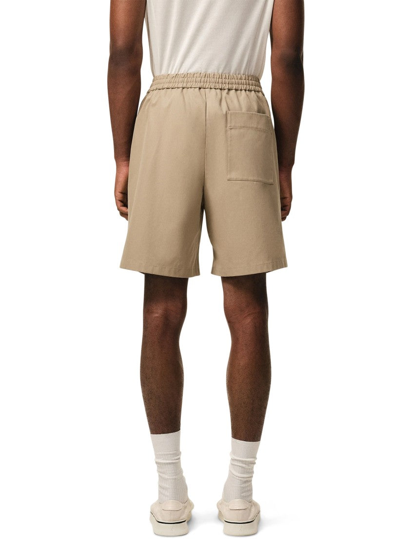 Ami Paris Minimalist Straight-Cut Shorts With Elastic Waistband