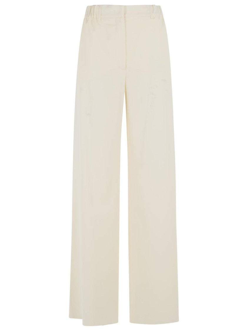 Max Mara Editto' Ivory White Virgin Wool Pants
