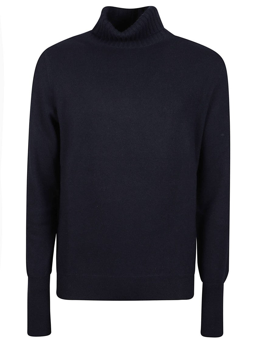 Ballantyne Plain Stitch Pure Cashmere Ribbed Turtleneck Sweater