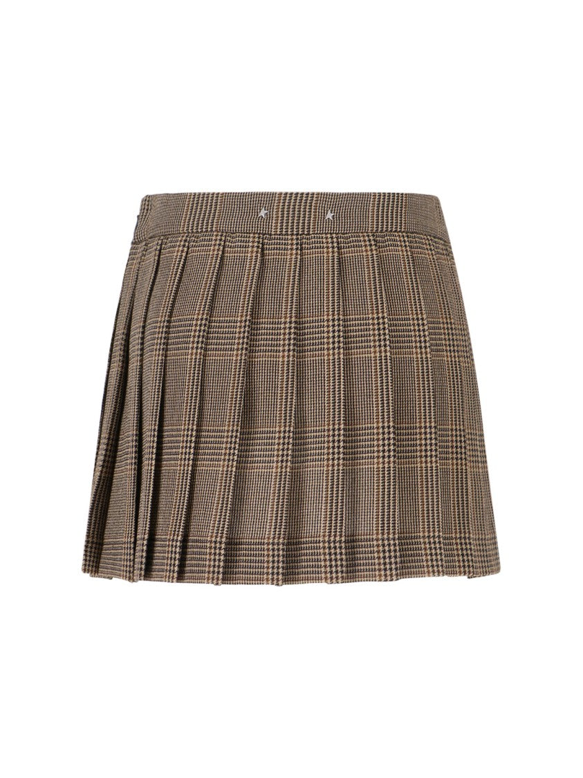 Golden Goose Prince Of Wales Check Pleated Mini Skirt