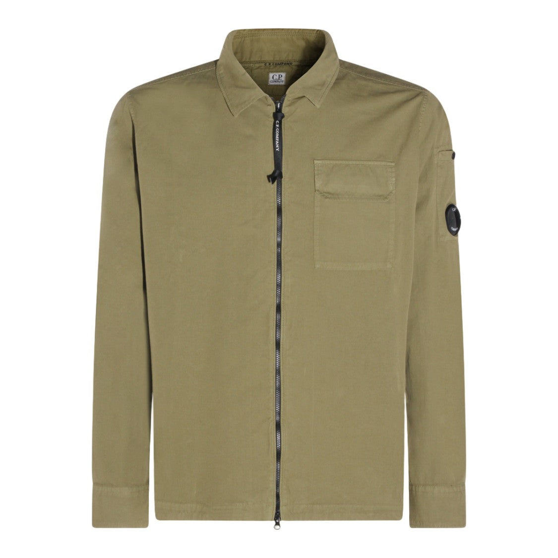 C.P. Company Zip-Up Front Casual Shirt With Logo Patch