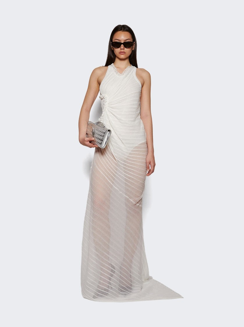 Victoria Beckham Sleeveless Gathered Detail Dress White