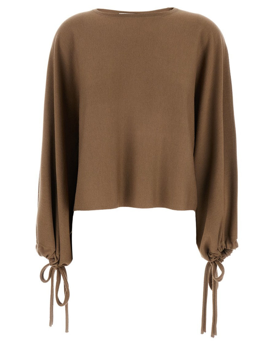 Max Mara Relaxed-Fit Fine Wool Sweater With Adjustable Ties