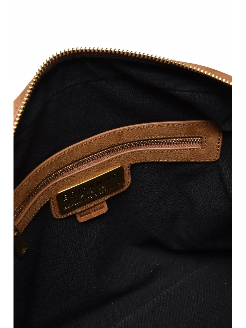 Ermanno Firenze Ermanno Firenze Anita Suede Handbag With Structured Design And Gold Accents