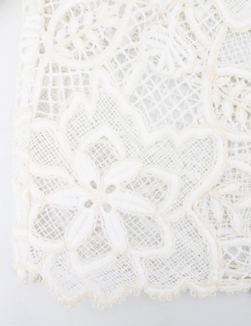 Ermanno Firenze Classic Lace Overlay Shirt With Floral Detailing