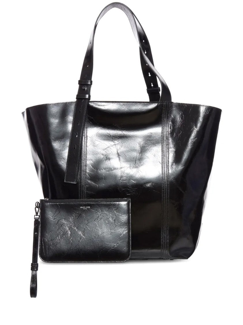 Golden Goose Shopping 24.7 Glossy Black Leather Tote