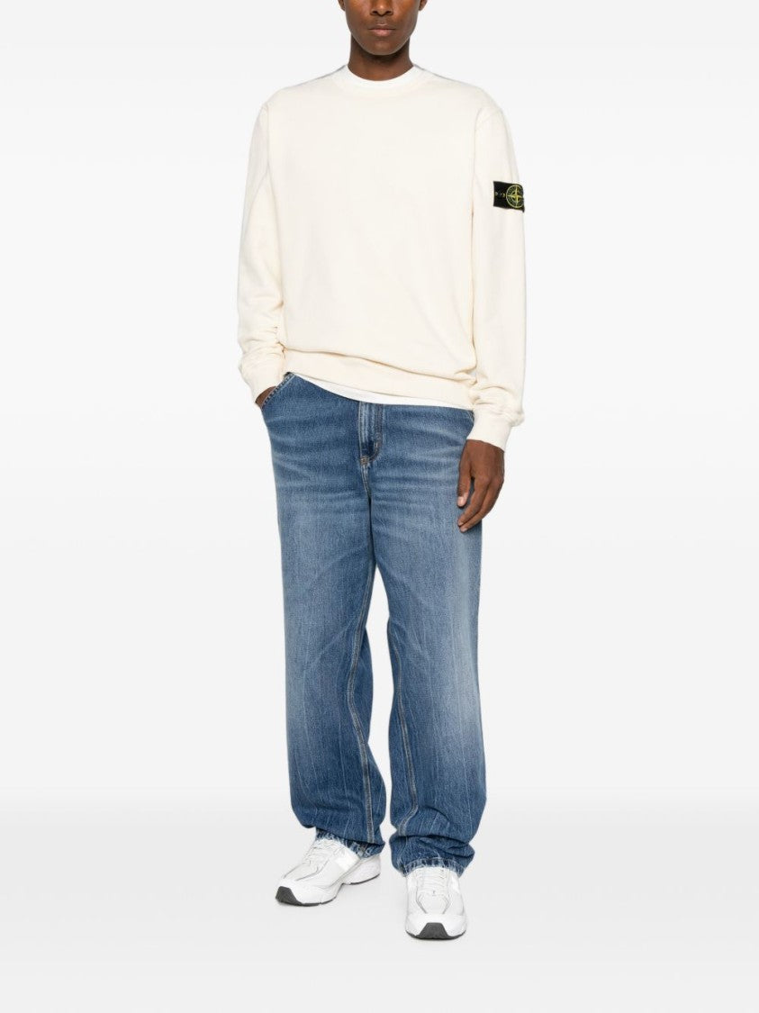 Stone Island Minimalist White Compass Logo Patch Sweater