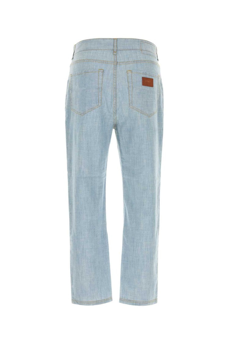 Fendi Light Wash Straight-Leg Denim Jeans