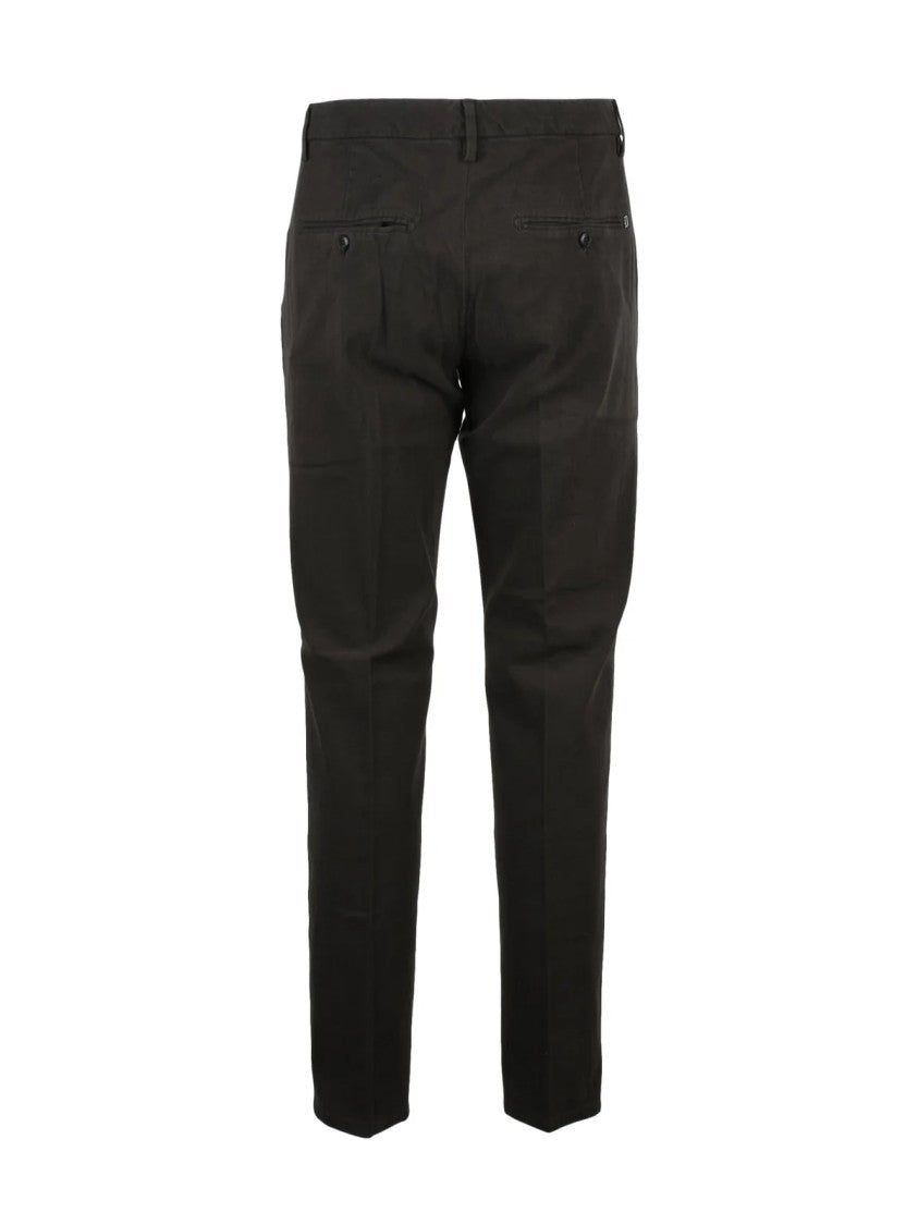 Dondup Brown Spiritissimo Textured Stretch Cotton Trousers
