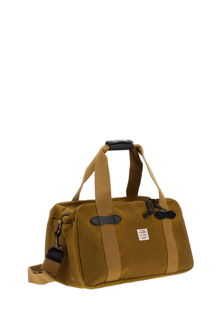Filson Water-Repellent Tin Cloth Small Duffle Bag With Bridle Leather Grip