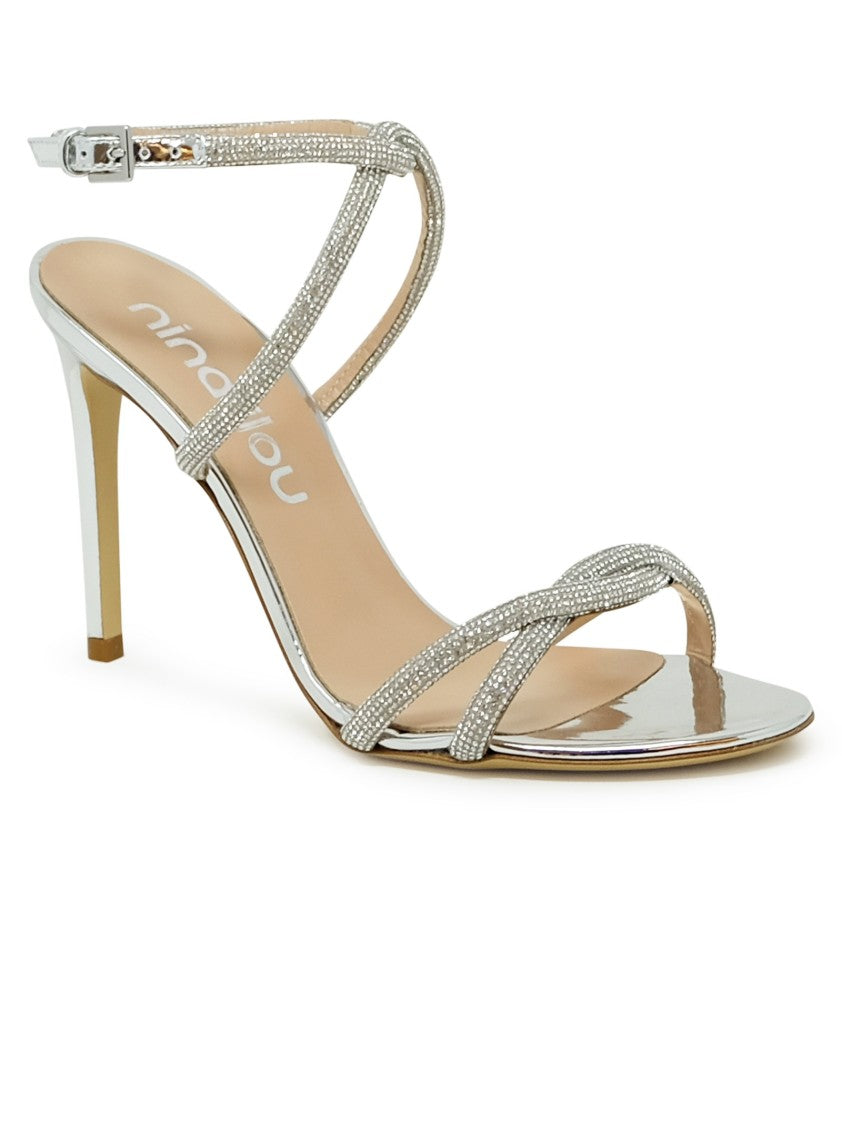 Ninalilou Silver/Swaroski Leather Sandal