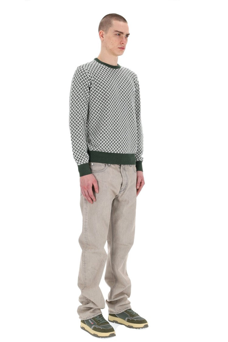 Drumohr Biscottino Cotton-Linen Crewneck Sweater