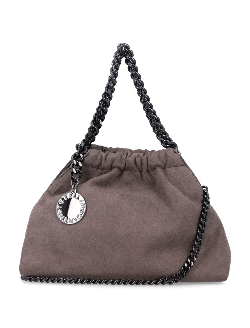 Stella Mccartney Falabella Mini Drawstring Bag With Signature Ruthenium Chain
