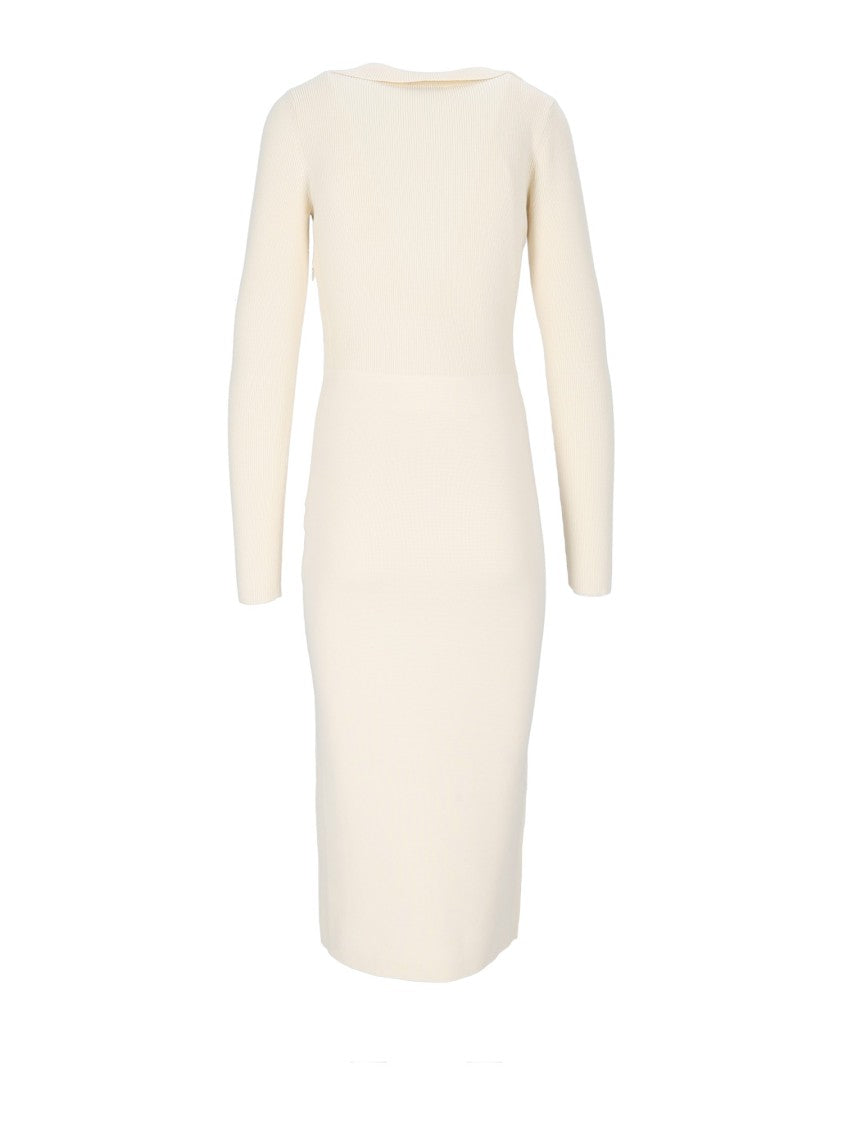 Elisabetta Franchi Knit Knee-Length Gold Accents Day Dress