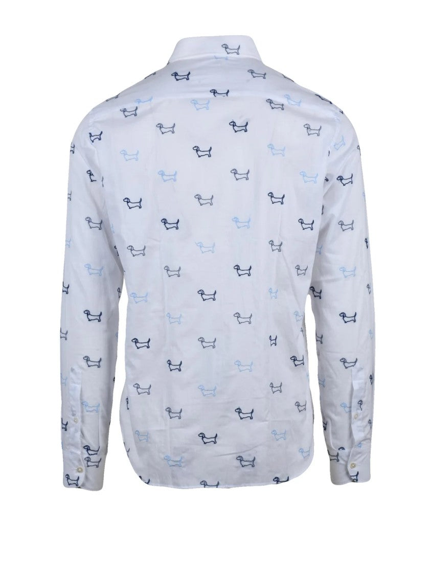 Deuxieme White Cotton Men Shirt