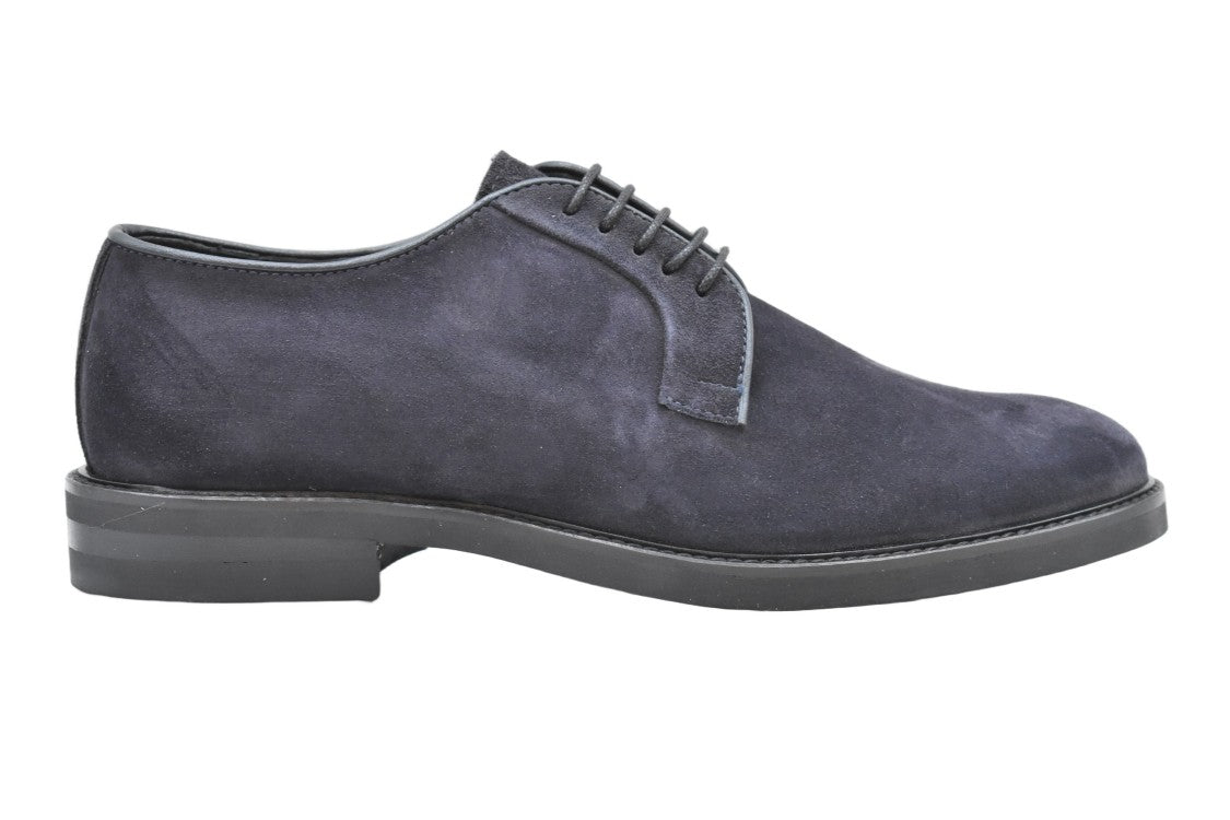 Florsheim Lace-Up Flat Shoes In Deep Blue Suede Finish