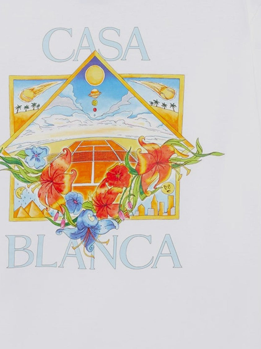 Casablanca Casablanca Logo-Printed Cotton T-Shirt With Floral
