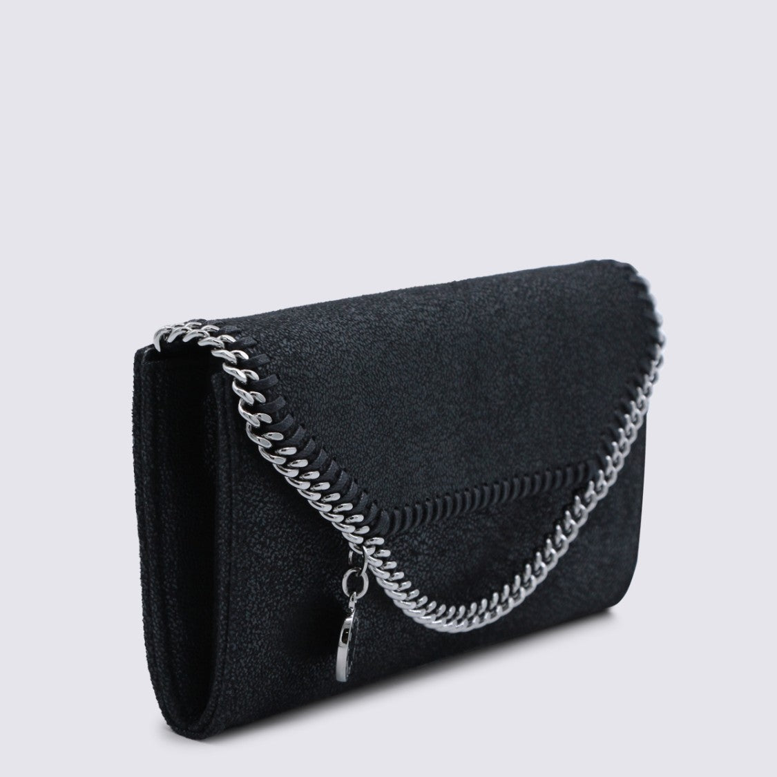 Stella Mccartney Black Faux Leather Continental Wallet Crossbody Bag
