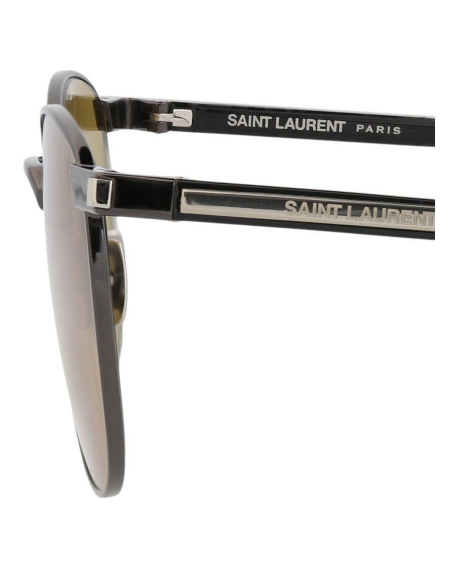 Saint Laurent Round-Frame Metal Sunglasses