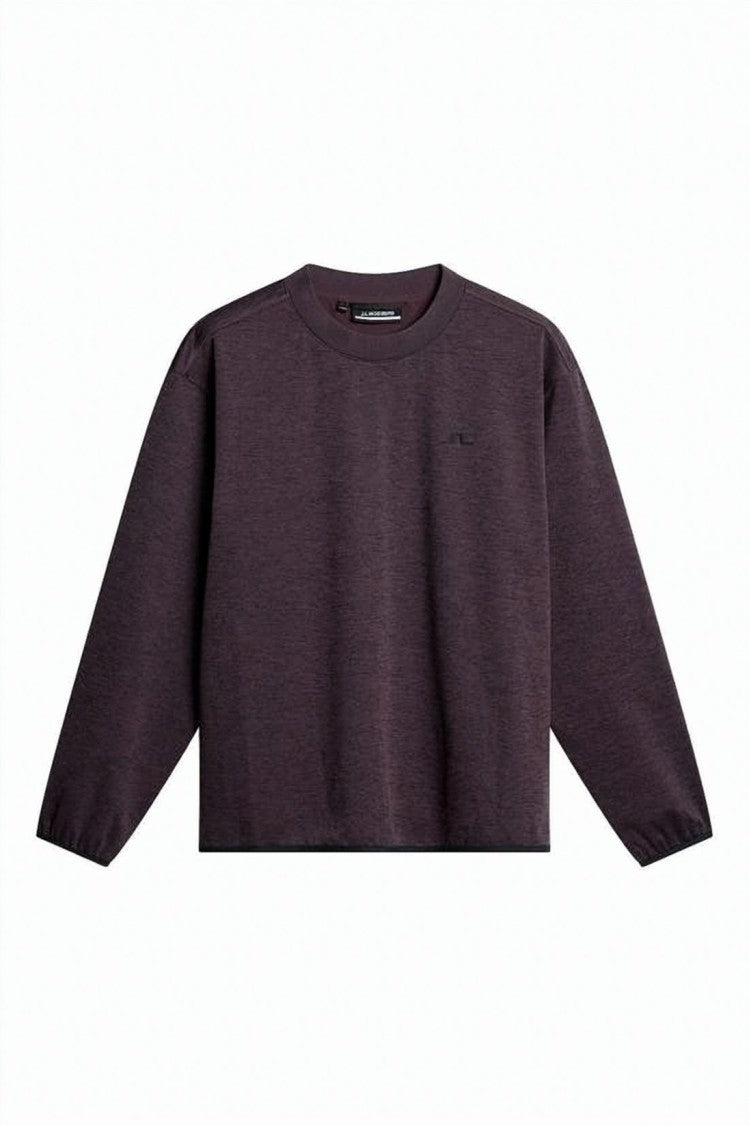 J Lindeberg Long-Sleeve Burgundy T-Shirt With Relaxed Fit
