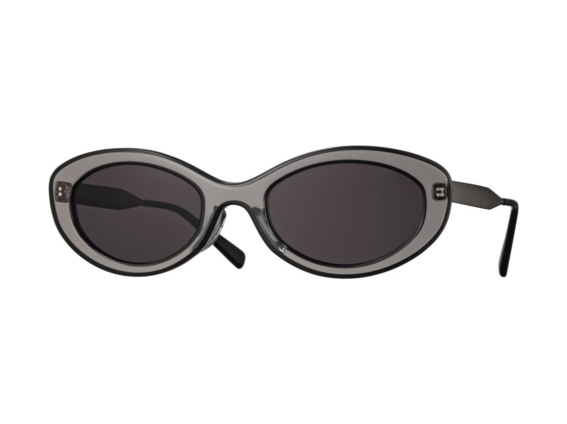 Eyevan Grey Kado-E Sun Translucent Round Sunglasses