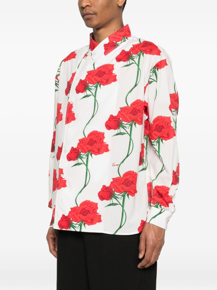 Kenzo Beige Silk And Nylon Camp Shirt
