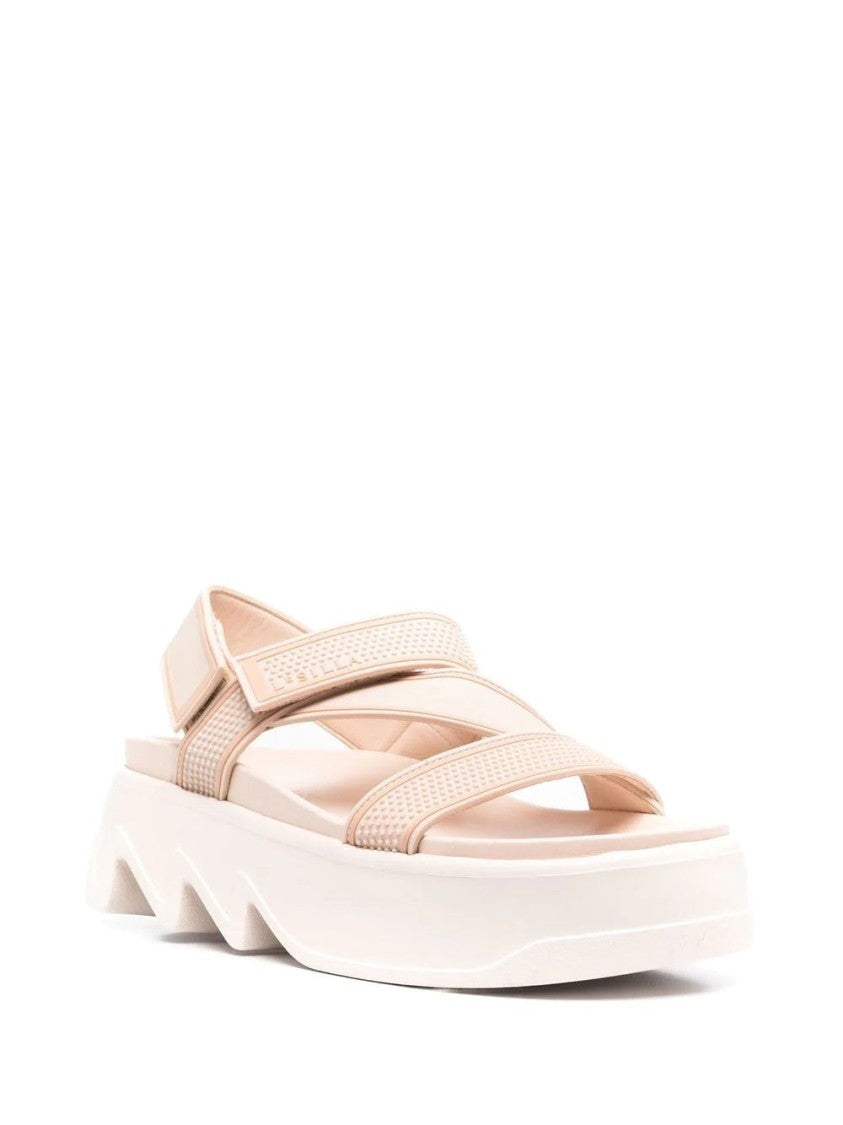 Le Silla Beige Poolside Textured Sculpted Sole Sandals