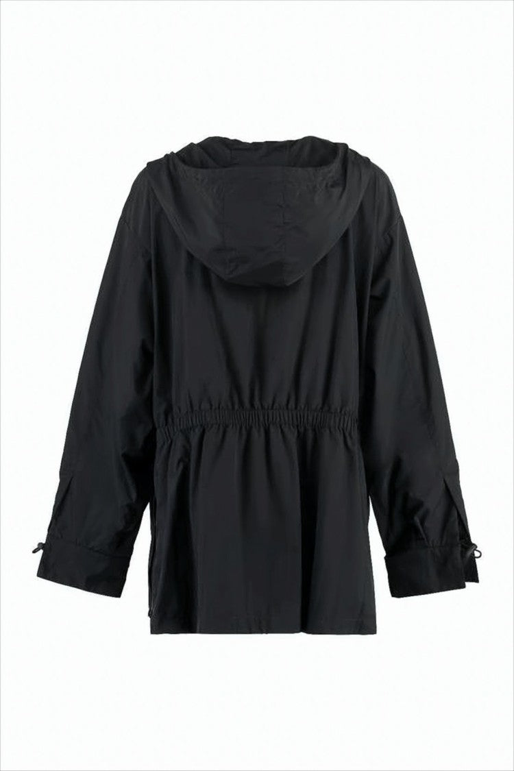 Fendi Cropped Black Polyamide Jacket With Hood