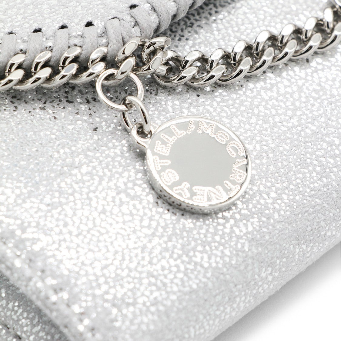 Stella Mccartney Silver Faux Leather Continental Wallet Crossbody Bag