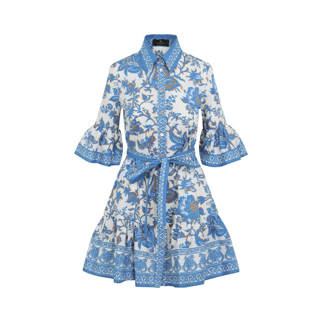 Etro Blue Cotton Blend Dress