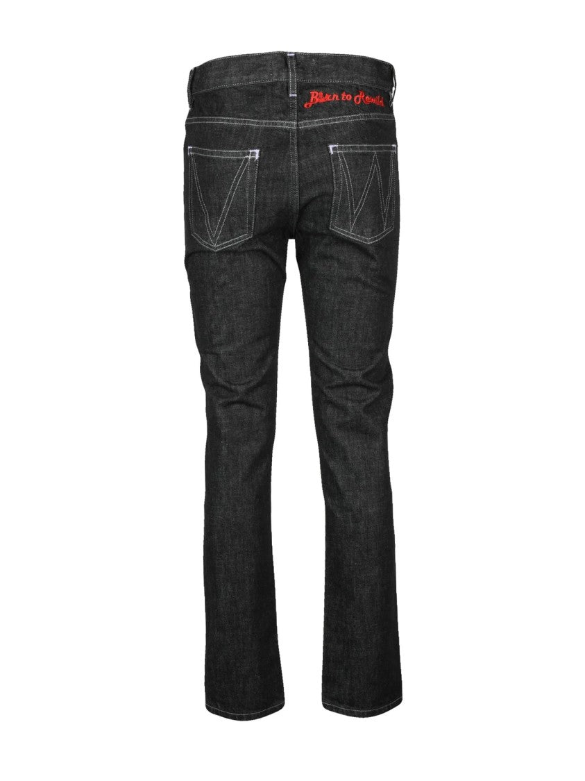 Vivienne Westwood Black Cotton Tapered Jeans
