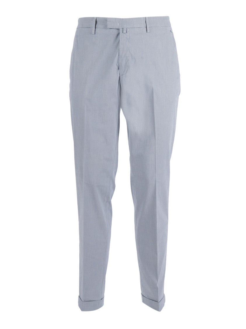 Briglia Grey Tailored Cuffed Straight-Leg Pants