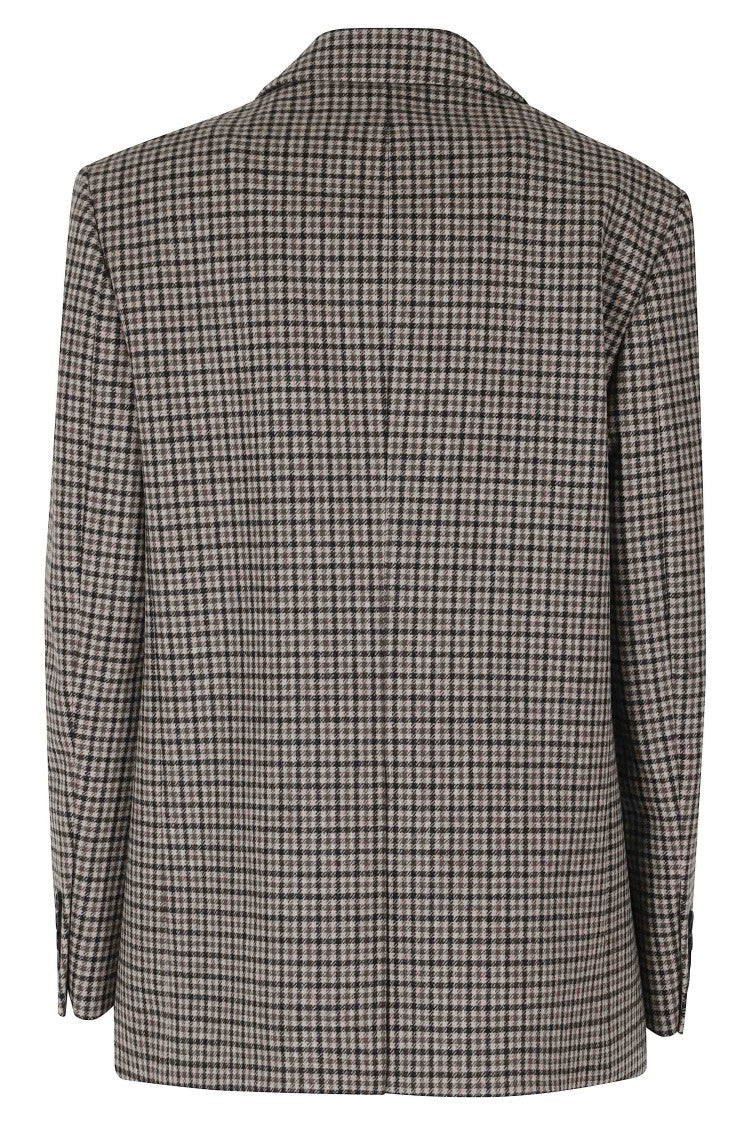 Dunst Beige Checkered Wool-Blend Blazer