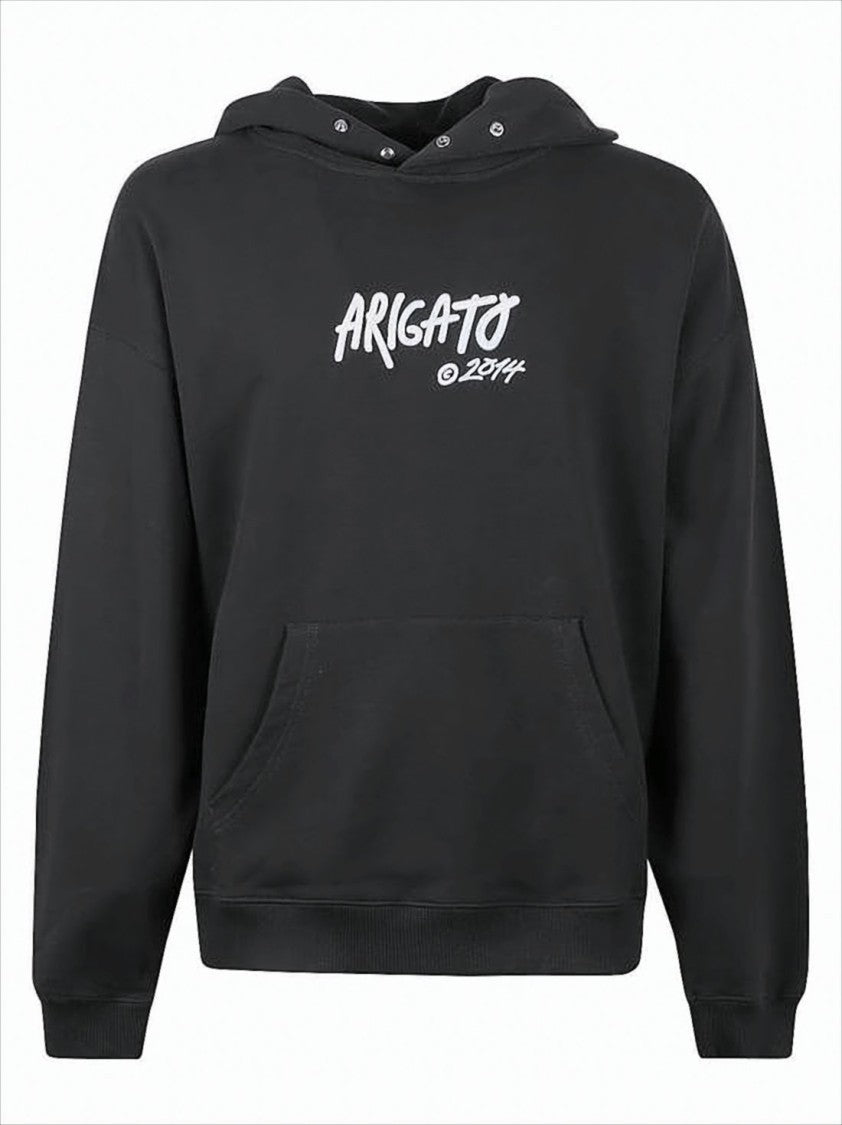 Axel Arigato Relaxed Black Sweatshirt With Hood And Kangaroo Pocket