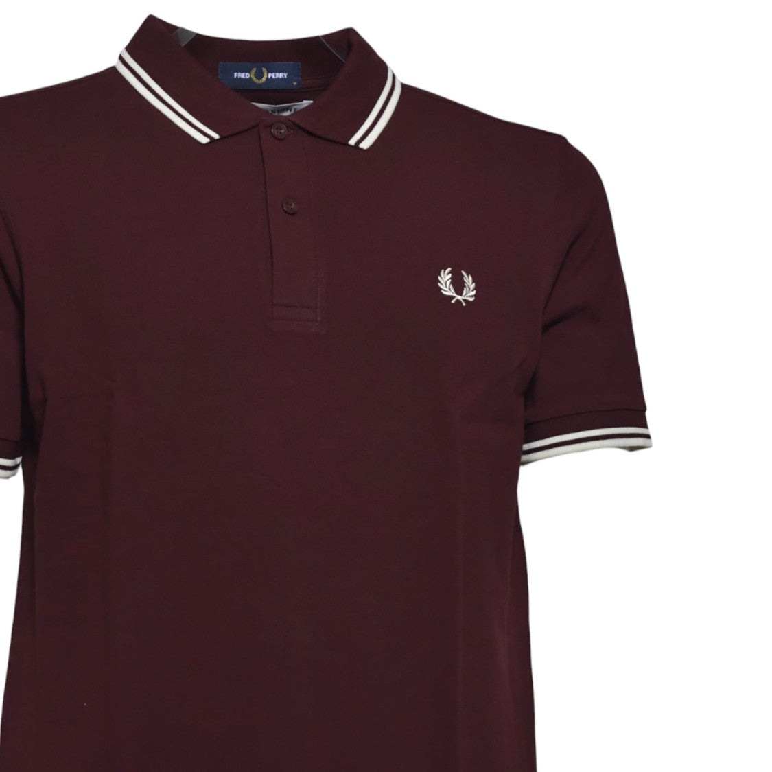 Comme Des Garçons Bordeaux Striped Cotton Knit Polo Shirt