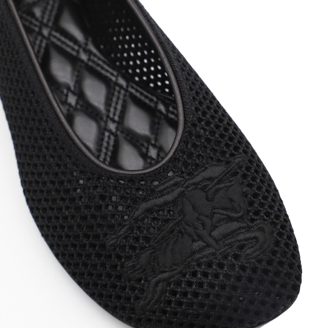 Burberry Black Leather Frontal Logo Flats